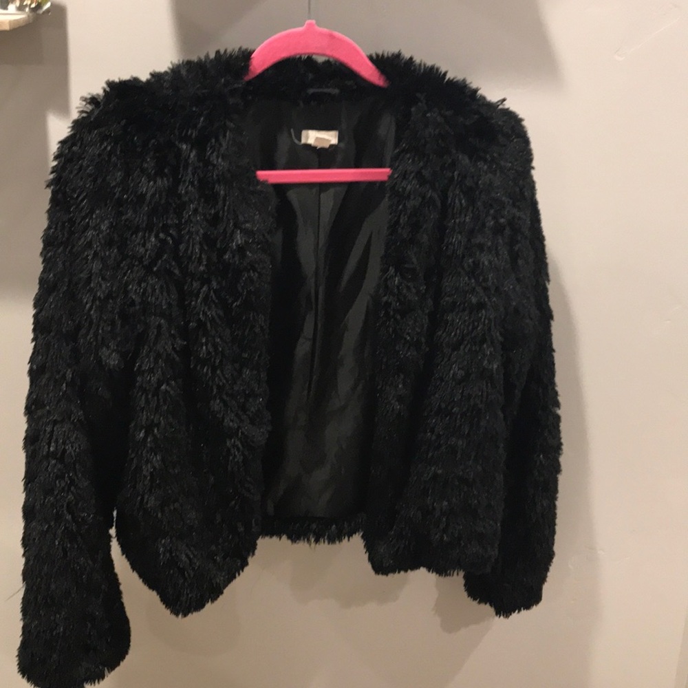 Fluffy black coat